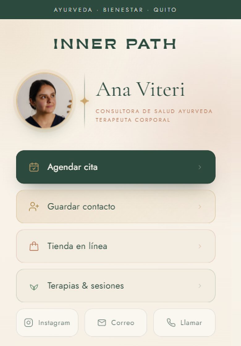 Tarjeta digital de Ana Viteri