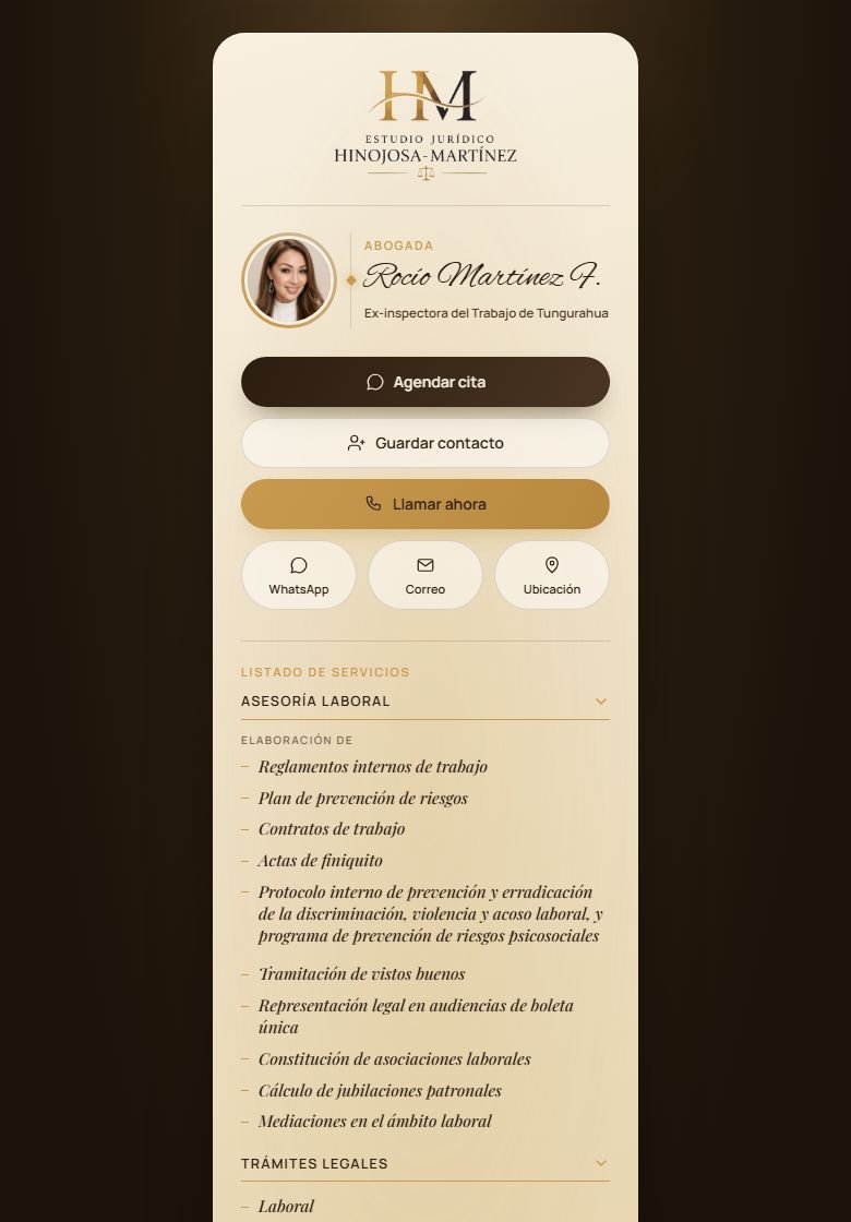 Tarjeta digital de Rocío Martínez
