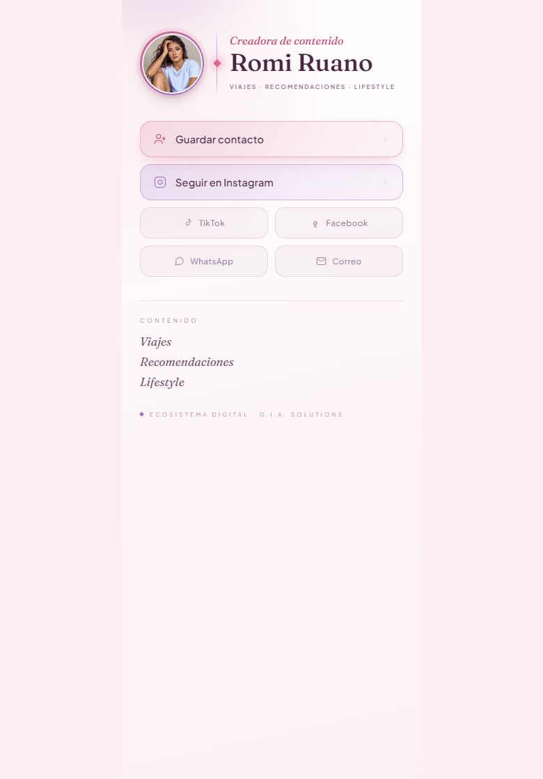 Tarjeta digital de Romi Ruano